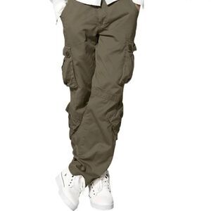 Matchstick Men's Retro Relaxed Plus Size Cargo Pants with Multi Pockets 4XL NWT